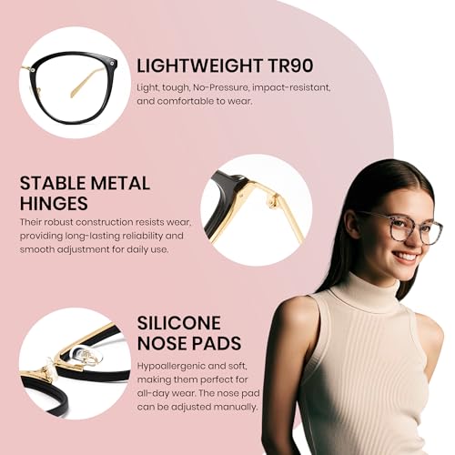Image of Cyxus Stylish Blue Light Glasses for Woman, Lightweight Computer Glasses for Screen Time Anti Eye Strain for Work, Daily Use