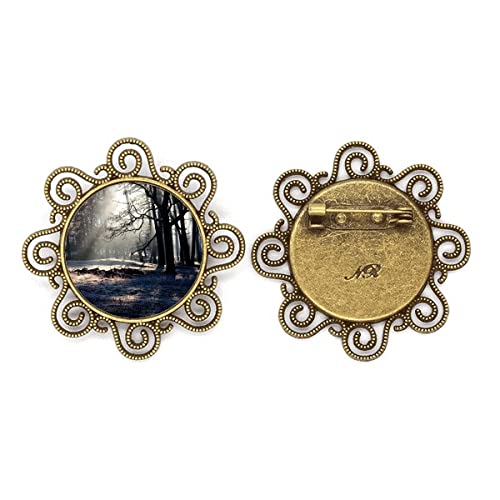 Broche fleur verte pour filles avec fermoir sécurité anti-perte
