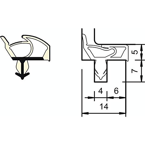 DEVENTER weiß Innentürdichtung SP 7576, Kunststoff