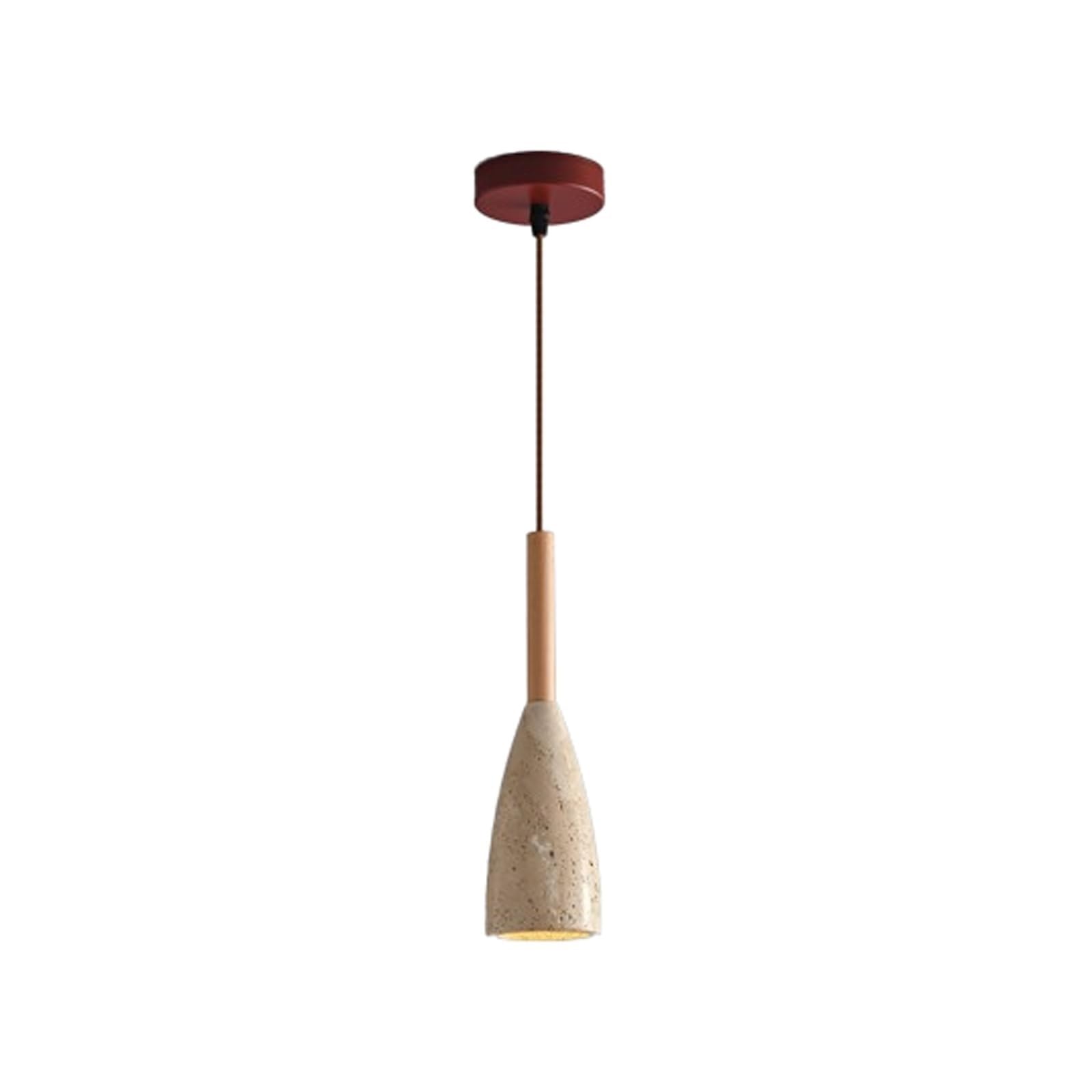 DUddTTW Travertine Ceiling Light Fixture Stone Chandelier E27 Ceiling Lamp Semi Flush Mount Pendant Lighting Close to Ceiling Light Natural(Wood)