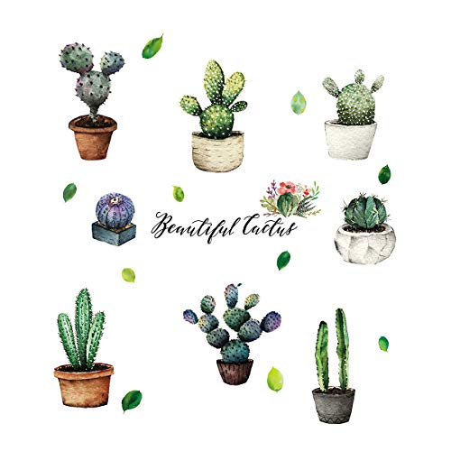 Lyperkin - Holiday Window Clings,Cute Creative Cactus Decorative Painting Glass Door and Window Sticker Garlands,Window Decals Wall Sticker Removable Christmas Decorations Ornaments