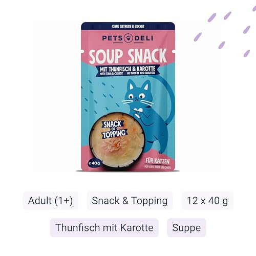 Pets Deli Suppe für Katzen mit Thunfisch, 12x40g