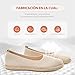 Imagen de Bailarinas mujer Zapatos planos de punto transpirables verano Estilo Alpargata con suela tipo esparto Diseño cómodo ligero