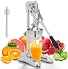 Exprimidor manual, prensa de cítricos sin esfuerzo, acero inoxidable profesional resistente para naranjas, limones y toronjas, con cesta de filtro extraíble para fácil limpieza 2
