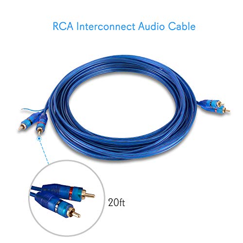 Legacy Car Audio Wiring Kit - 1600 Watt Amplifier Hookup For Battery Head Unit W/ 20Ft 4 Gauge Power Wire & Stereo Speaker Installation Sound System, Marine Grade Cable Wired, Gold Plated Fuse - Lamp4 #TOP4