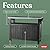 Keter Unity XL Portable Outdoor Table with Stainless Steel Top for Kitchen Prep and Outdoor Storage Cabinet for Grilling Accessories, Dark Grey