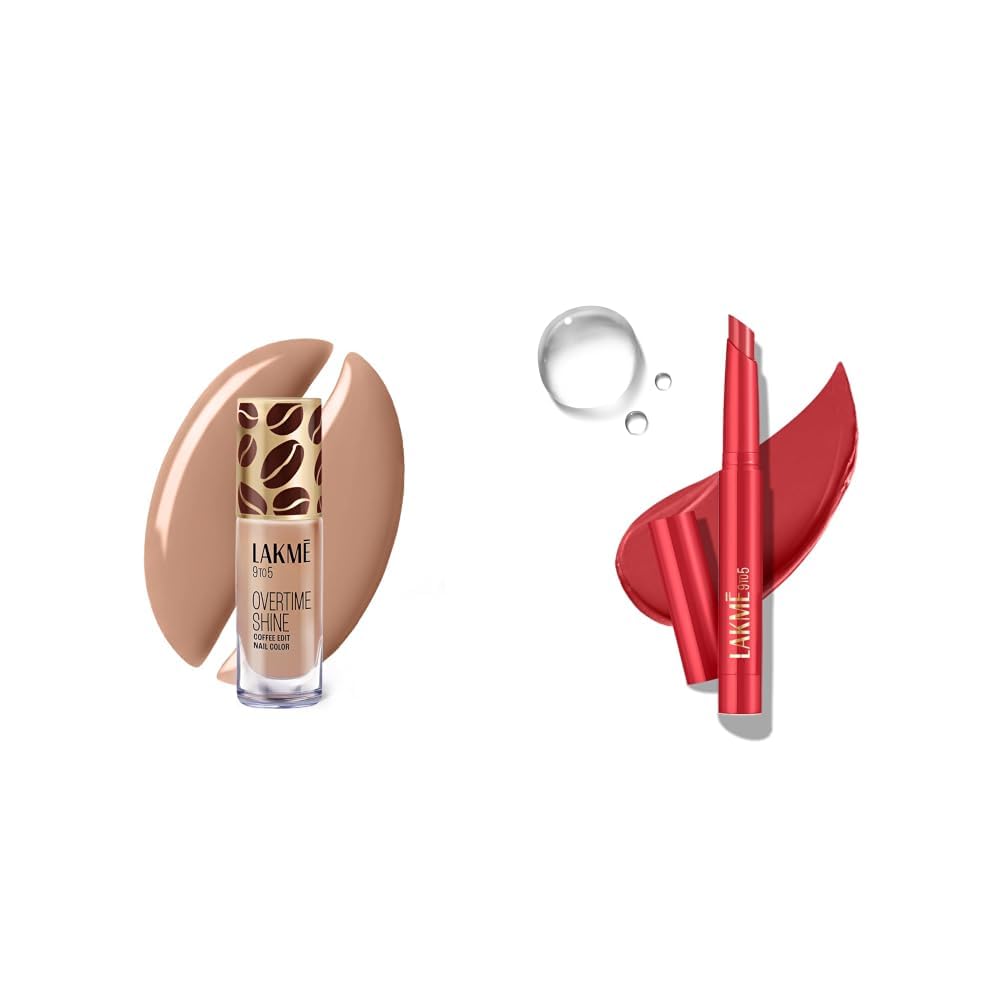 Lakme 9 to 5 Overtime Shine Nail Polish - Coffee Edit-07 Maple Macchiato 6ml Lakme 9 to 5 Forever Matte Lip Crayon, Ambition Red 1.1g-picture-37
