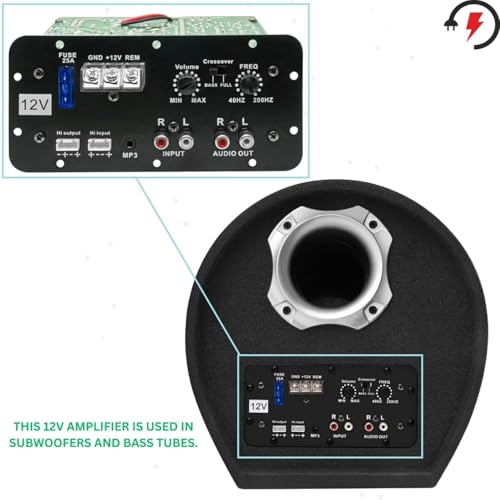 Image of 12V, 150W RMS Pure Bass Car Mono Amplifier For Basstube, SubWoofer Enclosure And Subwoofer Kit, Monoblock, Class AB, MOSFET Power Amplifier