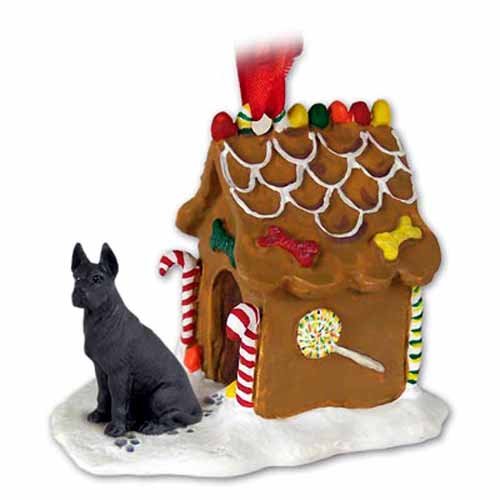 Dogue Allemand en pain d'épices noir, cadeau de Noël pour cynophile