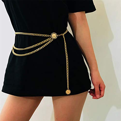Women Long Tassel Waist Chain Belt Multilayer Body Belly Chain for Dress Multilayer Metal Waist Chain Dress Waistband2