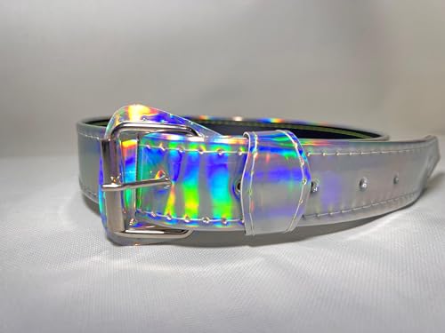 Kids Baseball/Softball Belt – 26" Silver Holographic – Durable, Unisex4