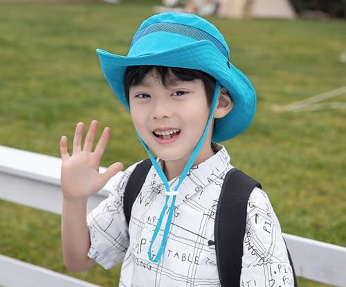 ASUITOFK Kids Bucket Hat Boys Girls Sun Hat Wide Brim Mesh UPF 50+ Sun Protection Breathable Summer Beach Hats2