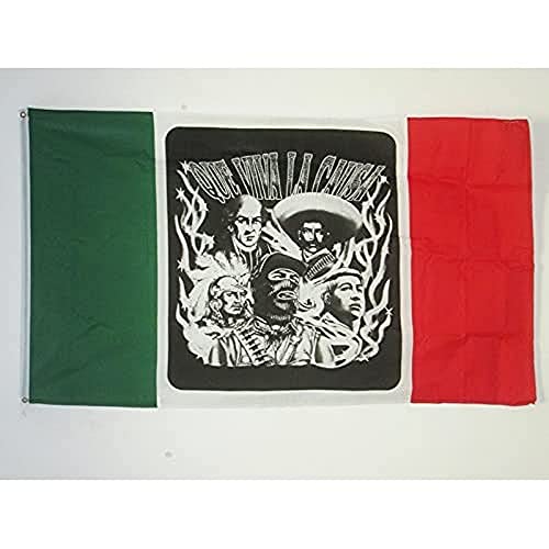 AZ FLAG - Bandera Mexico Que Viva La Causa - 150x90 cm - Bandera Mexicana 100% Poliéster Con Ojales de Metal integrados - 110g - Colores Vivos Y Resistente A La Decoloración
