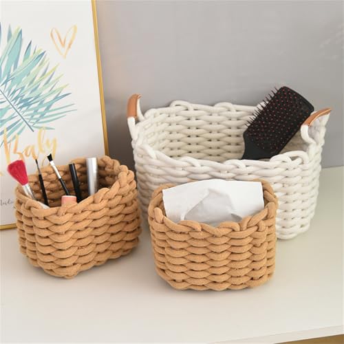 Cesta tejida a mano artesanal de algodón premium para mesa 3