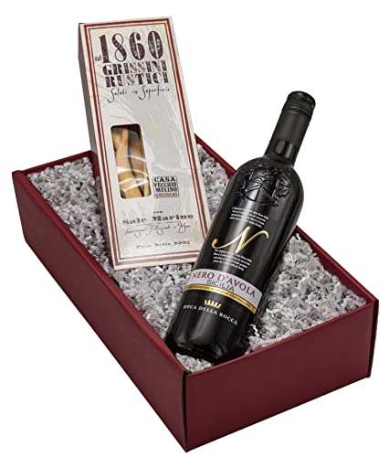 The Wine Guys Geschenk-Set „Rustico“ mit Wein und Salzgebäck in einem...