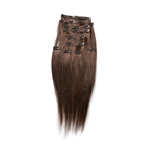 Sono 1 Count 120 g 16" Clip-in Straight Sono 1 Count 100% Human Hair Extensions, #2 Darkest Brown