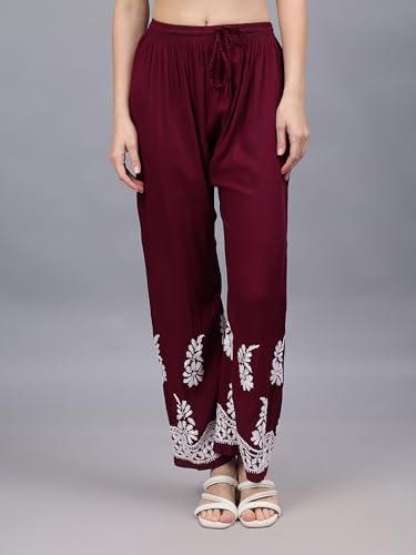 Image of Seva Chikan Hand Embroidered Lucknowi Chikankari Modal Kurta and Palazzo Set SCL8023