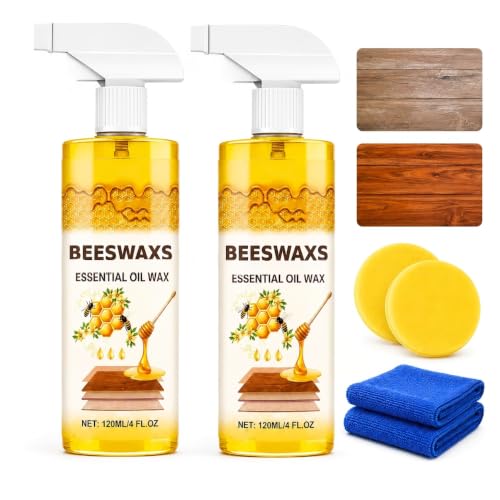 Beeswax Furniture Polish Spray,2Pcs Multipurpose Wood Wax Restorer-240ml ,Beeswax Wood Polish Spray,Daily Wood Cleaner For Shelves, Tables and Other Wooden Surfaces While Removing Dust
