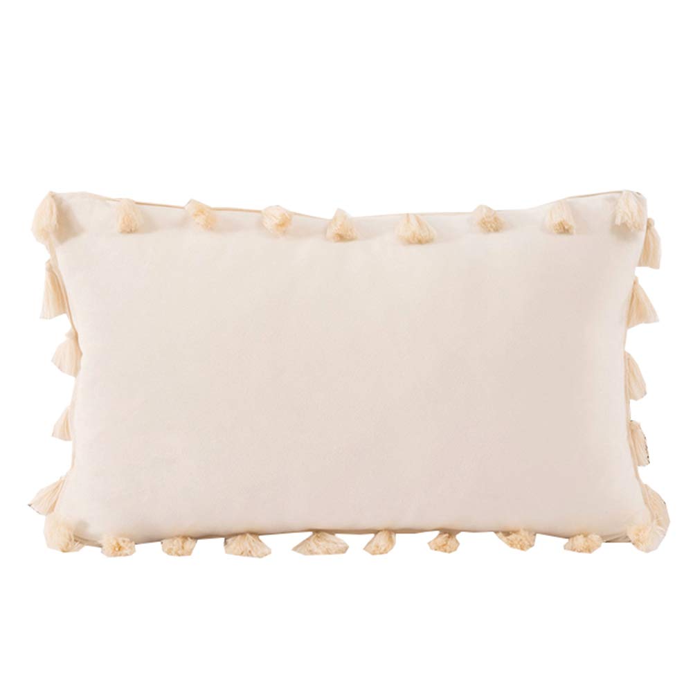 Housse de coussin velours beige 30x50 pour canapé confortable et chambre cosy