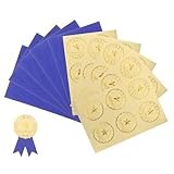 ANDRESLAD 36セット 賞状用クリエイティブメダルステッカー エレガントな紙製エンボス加工シール 卒業証書 表彰用リボン付け飾りシール