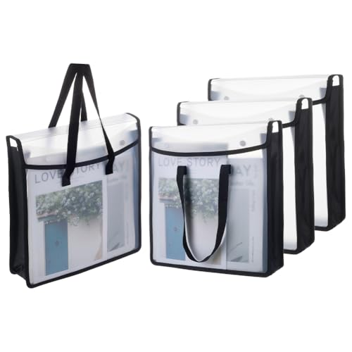 FINGERINSPIRE 4 Pack Bolsa de almacenamiento de papel Scrapbook 33x8x34.5cm Organizador Portafolio Artístico Portafolios Artesanales con ventana transparente Pp Durable Botones Presión para FINGERINSPIRE 4 Pack Bolsa de almacenamiento de papel Scrapbook 33x8x34.5cm Organizador Portafolio Artístico Portafolios Artesanales con ventana transparente Pp Durable Botones Presión para