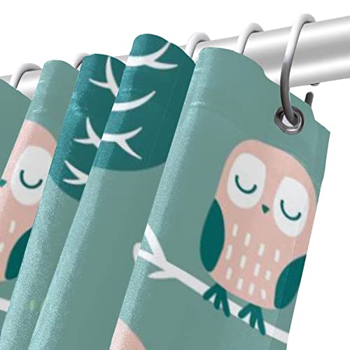 Rideau de douche imperméable hibou 183 cm pour éviter l'eau sur le sol