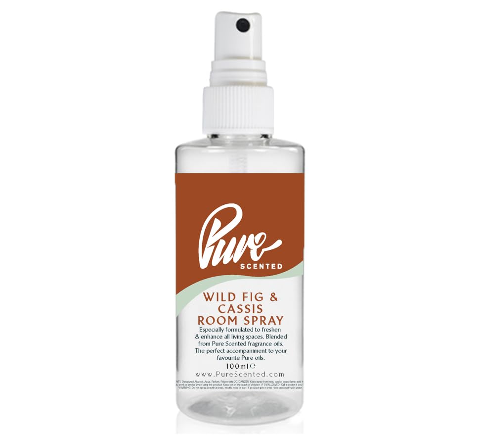 Pure Scented 100ml Room & Fabric Sprays Suitable For Home, Car, Caravan, Work, Gym Bags, Odour Eliminators (1 x 100ml, Wild Fig & Cassis)