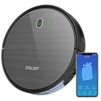 ZIGLINT D5 ロボット掃除機 自動充電 Alexa Googleホーム接続 予約清掃システム カーペット掃除 WiFi 対応 アプリ制御 強力吸引 1800PA 落下 衝突防止 ダークグレー【二年保证】