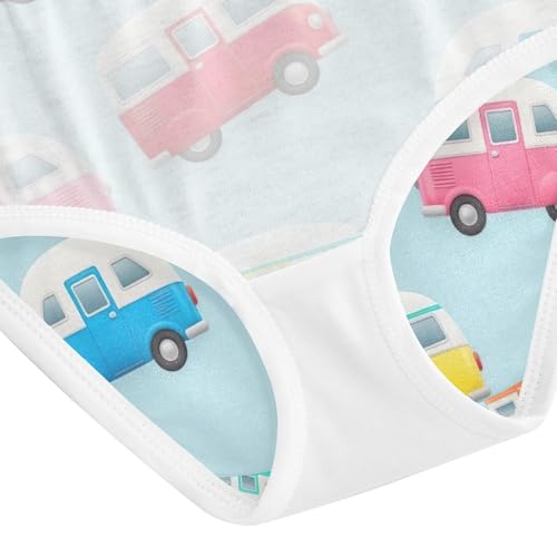 Toddler Girl Panties, Cute Cartoon Cars Blue Cotton Girls Underwear, 2–8 Years4