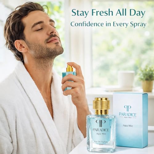 Image of PARADICE Aqua Mist Eau De Parfum 50ml | Long Lasting Perfume for men | Fresh Aquatic Fragrance | Post Workout Fresh Scent |Unisex Perfume for Gym, Dance & Daily Use