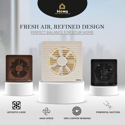 HEWA Onyx 6 inch 150mm high speed Ventilation Exhaust Fan for bathroom, kitchen with 2 year warranty (Black) - Image 5