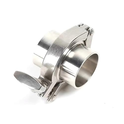 316 Material Stainless Steel Sanitary Tri Clamp Set 1pc Clamp 2pcs Welded Ferrule Union 1pc Silicon Gasket(51mm x Ferrule64)