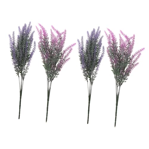 Angoily Künstlicher Lavendel Kunststoff Blumenstrauß Realistische Heimdekoration 4 Stück Rosa Violett Pflegefrei Für Wohnzimmer Party