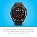 Garmin Fenix 8 Premium Multisport GPS Running Smartwatch, 51 mm, Sapphire, Solar, Dive-Rated, Built-in Flashlight, DLC Titanium with Pebble Gray Band - Signature Series Charging Stand