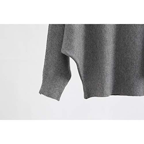 Image of EDSTAR Women Dolman Batwing Sleeves Knitted Sweaters Winter Boat Neck Pullovers Tops