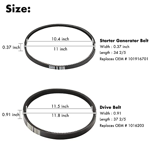 10L0L Golf Cart Clutch Drive Belt/Starter Generator Belt For Club Car Ds&Precedent(Years 1997-2015),Oem 101916701, 1016203 #TOP6