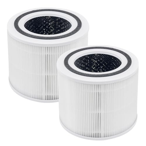 Unikyy Air Purifier Replacement Filters,Compatiable with Levoit Core 300/300s Air Purifier,Air Purifier Filters,3-in-1 H13 True HEPA Filter,Activated Carbon for Removal of Smoke,Odor,Pollen 2 Pack