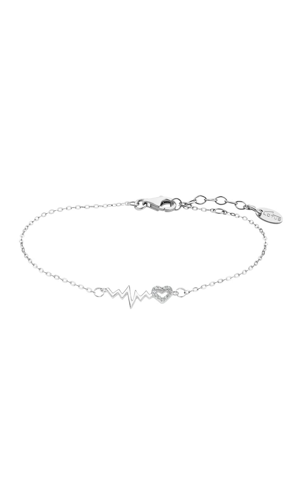 LOTUS SILVER Bracciale Rigido Donna Argento 925 – Modello Cuori Con Finitura Lucida, 16 Cm (LP3041-2/1)