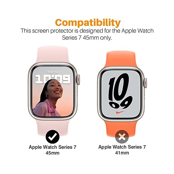 LK [6 Pack] Protector Pantalla Compatible con Apple Watch Series 7 45MM - Imagen 3
