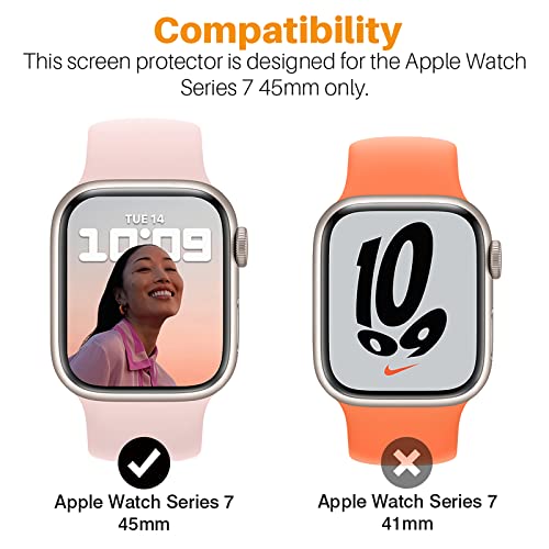 LK 6 Pack for Apple Watch Screen Protector Series 9/8/7/6/5/4/SE 44/45mm Screen Protector, Self-Healing TPU Film, Ultra-Thin, Large Coverage, Bubble-Free iWatch Protector