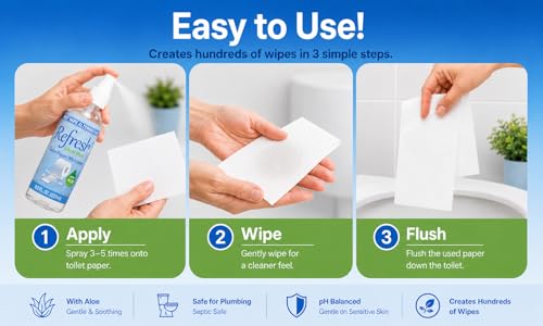 Image of Refresh Liquid Wipe, Toilet Paper Foam (8 Fl Oz, Original Spray)