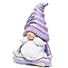 Hodao Zen Lavender Meditation Gnome Figurine - Yoga Inspired Home Decor for Relaxation & Serene Living Spaces Spring Yoga Lavender Gnome Decorations Calming Gifts for Women, and Mom