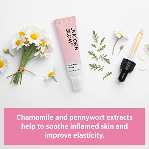 Unicorn Glow Long Wear Primer - Pore Cover Flawless Long Lasting Face Makeup Base Primer Pore Minimizer, Fine Line Wrinkle Eraser For Normal To Dry Skin 1.06 Oz./ 30 G #TOP3