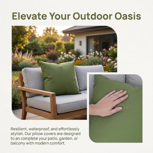 Fundas para almohadas de exterior impermeables 20x20 pulgadas para protector cojín de sofá 4