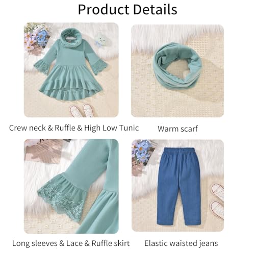 Image of fioukiay Toddler Girls Fall Winter Outfit 18 Months - 6T