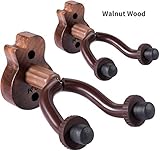 [page_title]-KUYOU 2 Stück Gitarren Haken Gitarrenständer Gitarrenhalterung zur Wandbefestigung Schwarznuss für Akustikgitarre, Klassische Gitarre, E-Gitarre, Bass, Ukulele