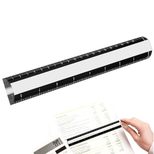 Righello con Lente di Ingrandimento - 21,8 cm Righello acrilico per quilting | con 2X per elaborazione dati | per libri, bibbie, fogli, schede, mappe, francobolli, manuali, moduli, etichette