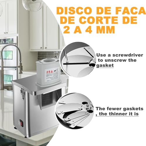 Cortadora eléctrica de verduras y frutas en acero inoxidable miniatura 4