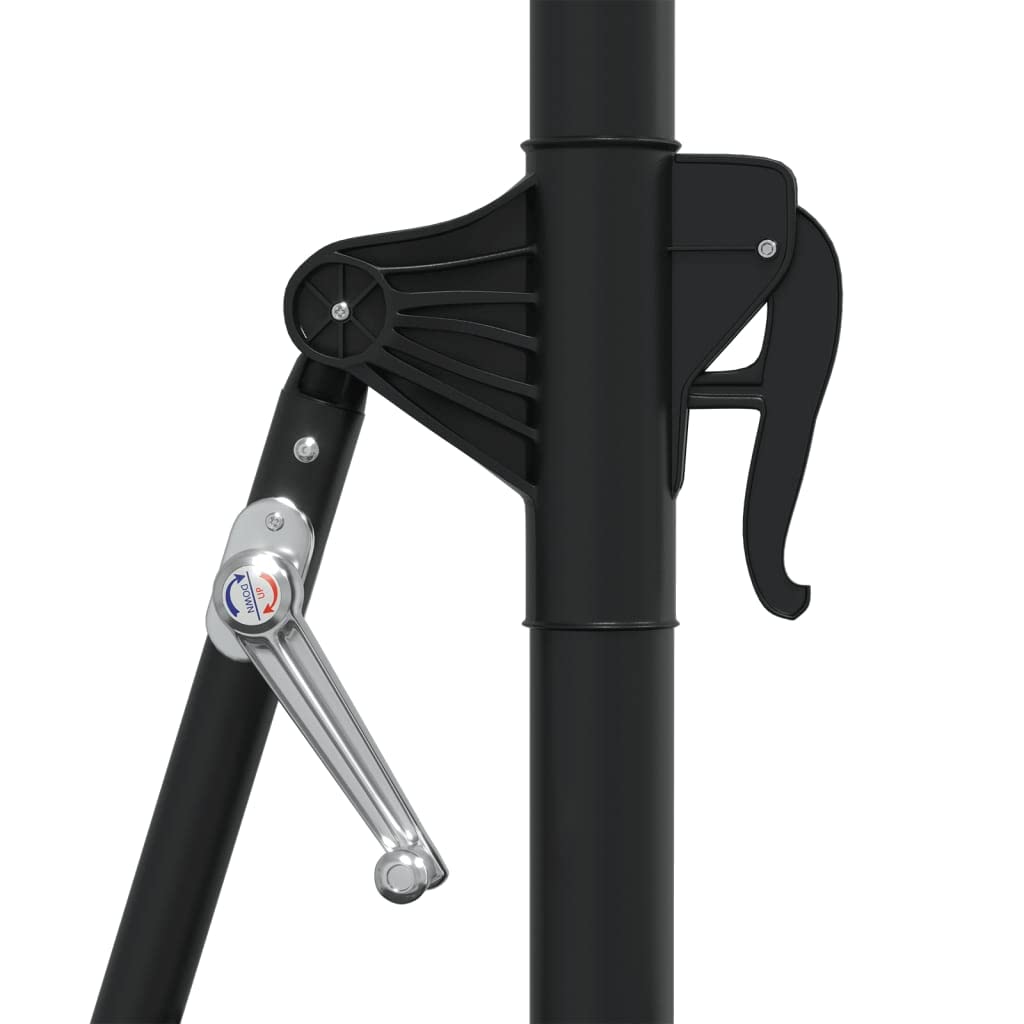 Sombrilla de Pared con Inclinación Ajustable, Parasol de Jardín con Mecanismo de Manivela y 8 Varillas de Acero, Tela de Poliéster con Protección UV y Poste Robusto