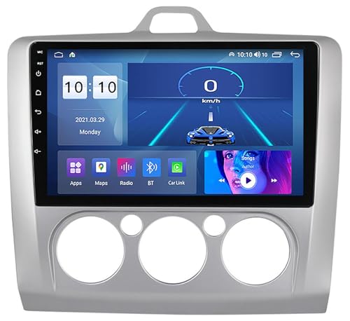 Radio de navegación GPS de 9" con CarPlay para Ford Focus 2, Android 12 y audio DSP 2